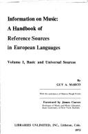 Information on music : a handbook of reference sources in European languages /