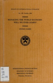 Managing the world economy : will we ever learn? /