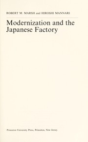 Modernization and the Japanese factory /