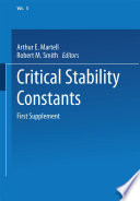 Critical Stability Constants : First Supplement /