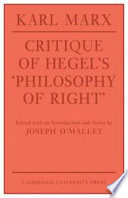 Critique of Hegel's 'Philosophy of right' /