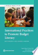 International practices to promote budget literacy : key findings and lessons learned /