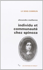Individu et communaute chez Spinoza /