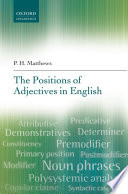 The positions of adjectives in English /