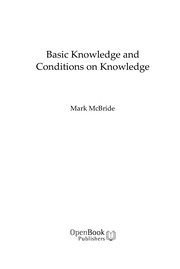 Basic knowledge and conditions on knowledge /