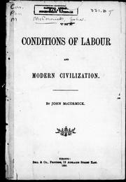 The conditions of labour and modern civilizatio /