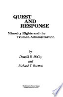 Quest and response ; minority rights and the Truman administration /