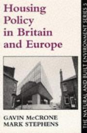 Housing policy in Britain and Europe /