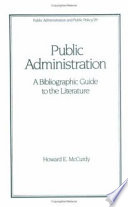 Public administration : a bibliographic guide to the literature /