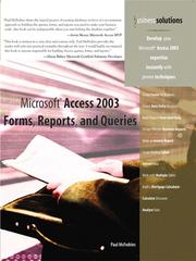 Microsoft Access 2003 : forms, reports, and queries /