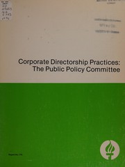 Corporate directorship practices : the public policy committee /