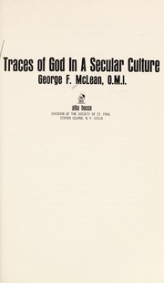 Traces of God in a secular culture /