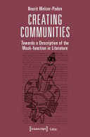 Creating communities : towards a description of the mask-function in literature /