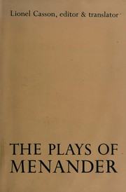 The plays of Menander /