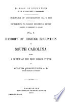 History of higher education in South Carolina : with a sketch of the free school system /