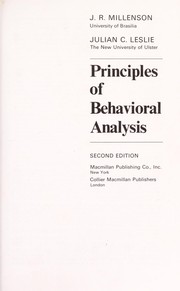 Principles of behavioral analysis /