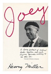 Joey : a loving portrait of Alfred Perles together with some bizarre episodes relating to the other sex /
