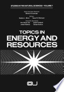 Topics in Energy and Resources /