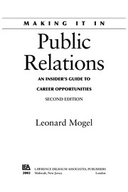 Making it in public relations : an insider's guide to career opportunities /
