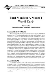 Ford Mondeo : a model T world car? /