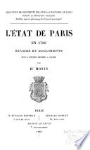 L'état de Paris en 1789 ; [études et documents sur l'ancien regime à Paris /