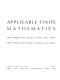 Applicable finite mathematics /