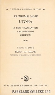 Utopia : a new translation, backgrounds, criticism /