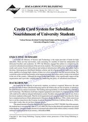 Credit card system for subsidized nourishment of university students /