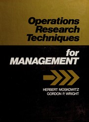 Operations research techniques for management /