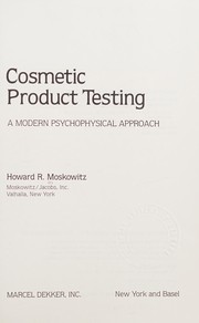 Cosmetic product testing : a modern psychophysical approach /
