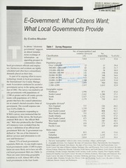 E-government : what citizens want, what local governments provide /