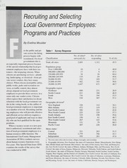 Recruiting and selecting local government employees : programs and practices  /