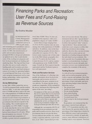 Financing parks and recreation : user feees and fund raising as revenue sources /