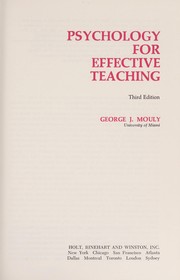 Psychology for effective teaching /