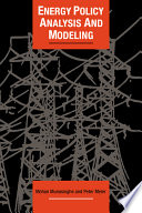 Energy policy analysis and modeling /