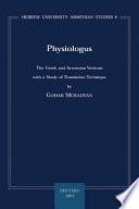 Physiologus : the Greek and Armenian versions with a study of translation technique /