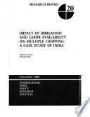 Impact of irrigation and labor availability on multiple cropping : a case study of India /