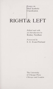 Right & left ; essays on dual symbolic classification /