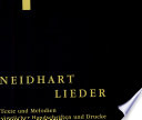 Neidhart-Lieder : Texte und Melodien samtlicher Handschriften und Drucke /