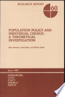 Population policy and individual choice : a theoretical investigation /
