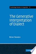 The generative interpretation of dialect ; a study of modern Greek phonology.