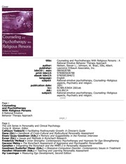 Counseling and psychotherapy with religious persons : a rational emotive behavior therapy approach /