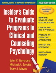 Insider's guide to graduate programs in clinical and counseling psychology /