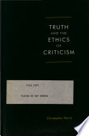 Truth and the ethics of criticism /