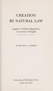 Creation by natural law : Laplace's nebular hypothesis in American thought /