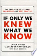 If only we knew what we know : the transfer of internal knowledge and best practice /