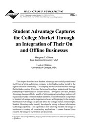 Student Advantage captures the college market through an integration of their on and offline businesses /