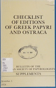 Checklist of editions of Greek papyri and ostraca /