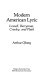 Modern American lyric : Lowell, Berryman, Creeley, and Plath /