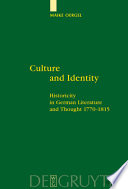 Culture and identity : historicity in German literature and thought 1770-1815 /